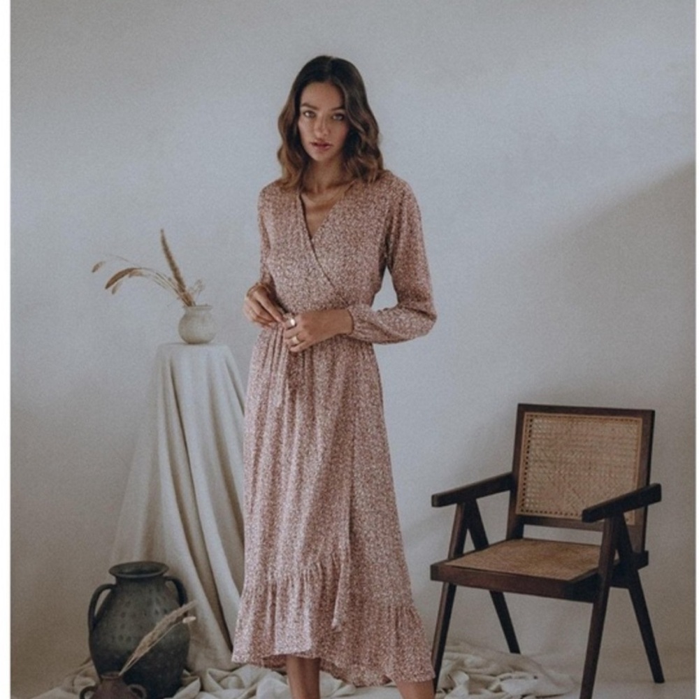 Aura the Label Floral Wrap Dress